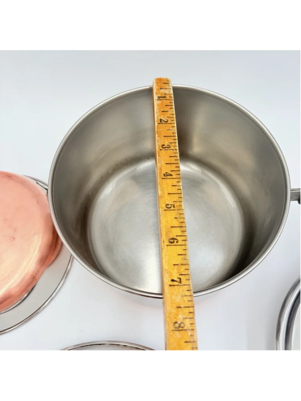 REVERE WARE Copper Clad 5 Pc Cookware Set 10” 7” Skillets Saucepan Lids